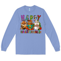 Colony Blue Happy hallothankmas coffee cups Long Sleeve Tee - FaDigitalArtStudio