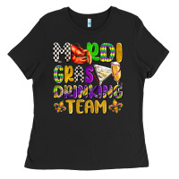Black mardi gras drinking team with glasses olivia Ladies Tee - OliviaCreatesArt