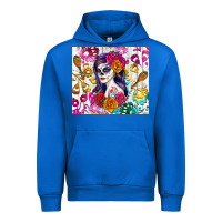 Cobalt sugar skull girl Urban Hoodie - RanaPortraitStore