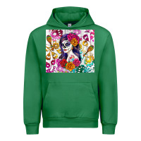 Emerald sugar skull girl Urban Hoodie - RanaPortraitStore