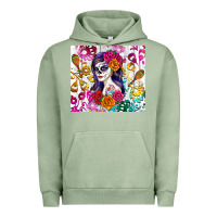Pigment Oil Green sugar skull girl Urban Hoodie - RanaPortraitStore