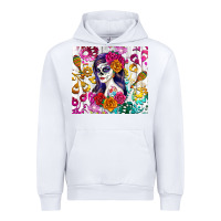 White sugar skull girl Urban Hoodie - RanaPortraitStore