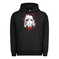 Pigment Black friends horror face mashup horror movies halloween Urban Hoodie - artisFamous