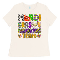 Mardi Gras Drinking Team With Glasses Olivia Ladies Tee | Teevron