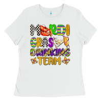 White mardi gras drinking team with glasses olivia Ladies Tee - OliviaCreatesArt
