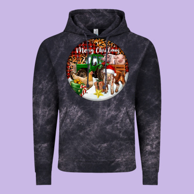 Merry Christmas Farm Animals Vintage Hoodie Designed By Fadigitalartstudio