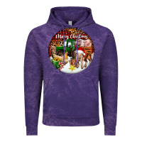 Cloud Purple Merry Christmas Farm Animals Vintage Hoodie - FaDigitalArtStudio