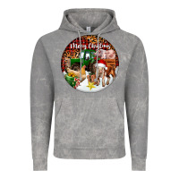Cloud Rock Merry Christmas Farm Animals Vintage Hoodie - FaDigitalArtStudio