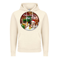 Vintage Artic Merry Christmas Farm Animals Vintage Hoodie - FaDigitalArtStudio