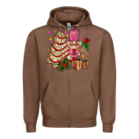 Chestnut christmas tree cake and nutcracker with gifts ado Zipper Hoodie - AdoDesignShop