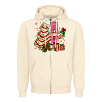 Sandshell christmas tree cake and nutcracker with gifts ado Zipper Hoodie - AdoDesignShop