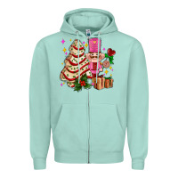 Seafoam christmas tree cake and nutcracker with gifts ado Zipper Hoodie - AdoDesignShop