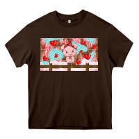 Chocolate Brown cute pig Heavy Core Tee - TumblerDesignByShophia