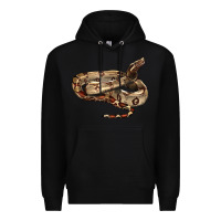 Black red tail boa snake Premium Hoodie - LillyAllenDesigns