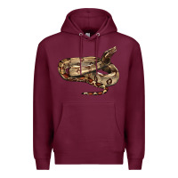 Burgundy red tail boa snake Premium Hoodie - LillyAllenDesigns