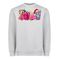Heather Grey pink christmas coffee cups Heavyweight Sweatshirt - AdoDesignShop