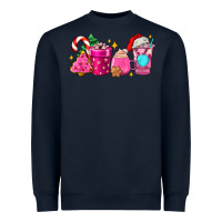 Navy pink christmas coffee cups Heavyweight Sweatshirt - AdoDesignShop