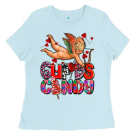 Baby Blue cupids candy olivia Ladies Tee - OliviaCreatesArt