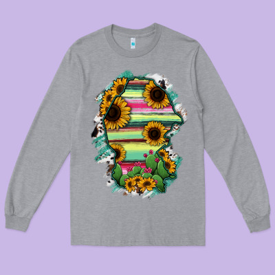 Coahuila State Of Mexico Map Long Sleeve Tee Designed By Ranaportraitstore