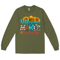 Army Green difference maker teacher life Long Sleeve Tee - BundleAndBundleShop