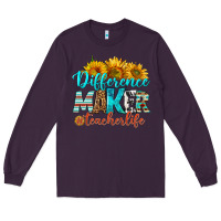 Plum difference maker teacher life Long Sleeve Tee - BundleAndBundleShop