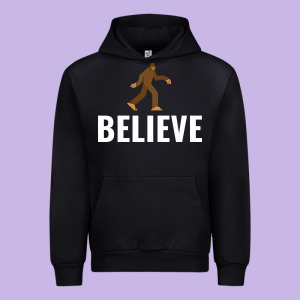 Believe Bigfoot White Urban Hoodie Designed By Artisfamous