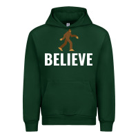 Forest Green believe bigfoot white Urban Hoodie - artisFamous