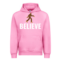 Fuchsia Pink believe bigfoot white Urban Hoodie - artisFamous