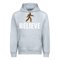 Heather Grey believe bigfoot white Urban Hoodie - artisFamous