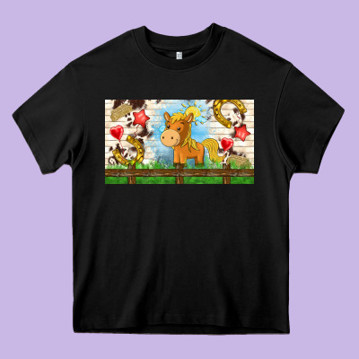 Cute Horse Heavy Core Tee Designed By Tumblerdesignbyshophia