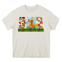 Cream cute horse Heavy Core Tee - TumblerDesignByShophia