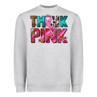 Heather Grey think pink cancer ribbon Heavyweight Sweatshirt - AdoDesignShop
