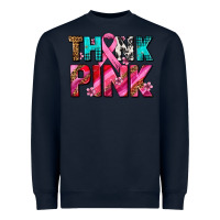 Navy think pink cancer ribbon Heavyweight Sweatshirt - AdoDesignShop