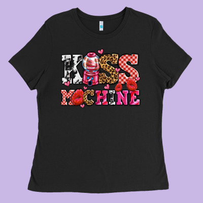 Kiss Machine With Lips Olivia Ladies Tee Designed By Oliviacreatesart
