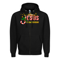 Black jesus is the reason with christmas candy ado Zipper Hoodie - AdoDesignShop