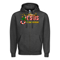 Charcoal Heather jesus is the reason with christmas candy ado Zipper Hoodie - AdoDesignShop