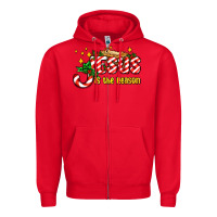 Red jesus is the reason with christmas candy ado Zipper Hoodie - AdoDesignShop