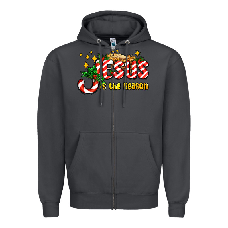 Jesus Is The Reason With Christmas Candy Ado Zipper Hoodie by AdoDesignShop | Teevron