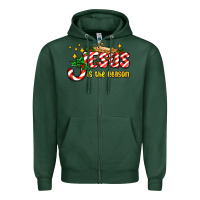 Sports Green jesus is the reason with christmas candy ado Zipper Hoodie - AdoDesignShop