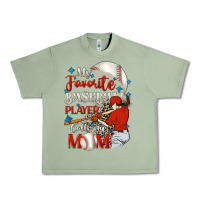 Oil Green My favorite baseball player calls me mom Urban Heavy Tee - FaDigitalArtStudio