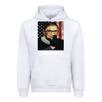 White Notorious R.B.G. Funny Progressive, Liberal Ruth Bader Ginsburg Urban Hoodie - artisFamous