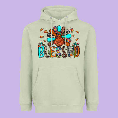 Blessed Turkey Heavyweight Hoodie Designed By Jahusdesignshop