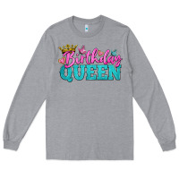 Heather Grey birthday queen Long Sleeve Tee - BundleAndBundleShop