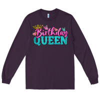Plum birthday queen Long Sleeve Tee - BundleAndBundleShop