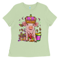 Matcha mardi gras pig Ladies Tee - OliviaCreatesArt