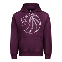 Mauve Wine outline seven lions Urban Hoodie - artisFamous