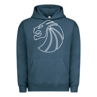 Pigment Midnight Navy outline seven lions Urban Hoodie - artisFamous