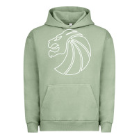 Pigment Oil Green outline seven lions Urban Hoodie - artisFamous