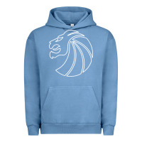 Pigment Pebble Blue outline seven lions Urban Hoodie - artisFamous