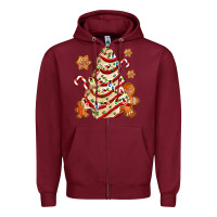 Burgundy christmas tree cake and cookies ado Zipper Hoodie - AdoDesignShop